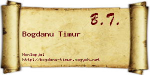 Bogdanu Timur névjegykártya